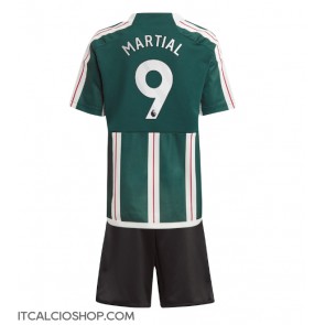 Manchester United Anthony Martial #9 Seconda Maglia Bambino 2023-24 Manica Corta (+ Pantaloni corti)